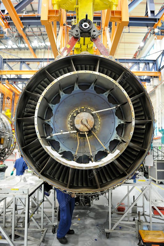Rolls-Royce Trent 900 jet aero-engine maintenance and overhaul at SAESL Singapore Aero Engine Services Pte Ltd.
